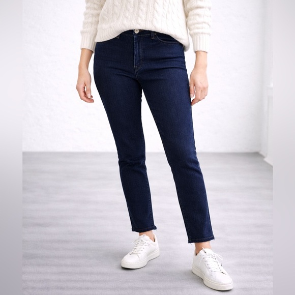 A3 Design Denim - Navy Ankle Jeans — Slim Fit Stretch Denim — Cropped Blue Pants — Size 29